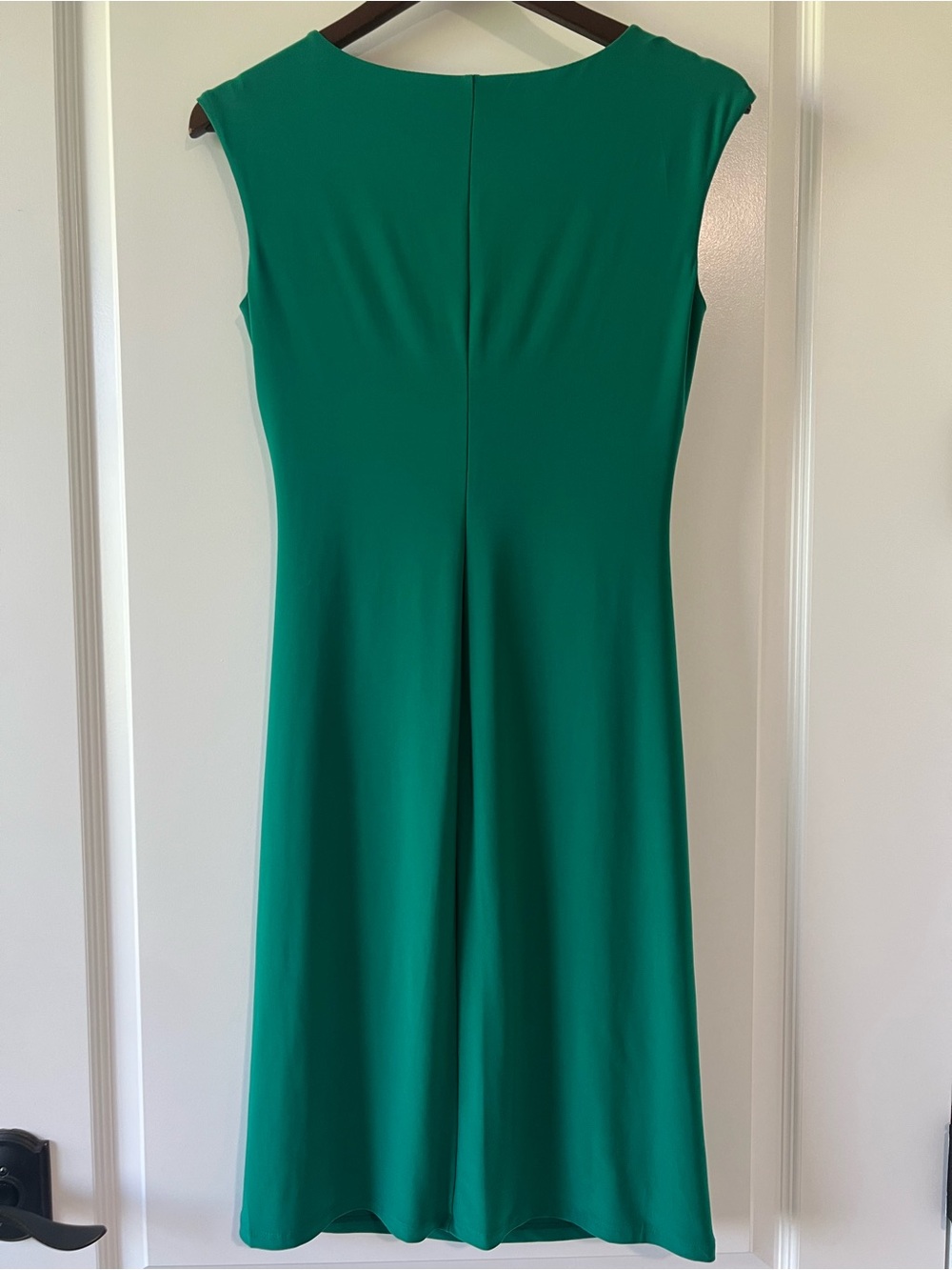 Ralph Lauren Cowl Neck Ruched Cocktail Sheath Dress Emerald Green Size 6 Elegant - Picture 2 of 8